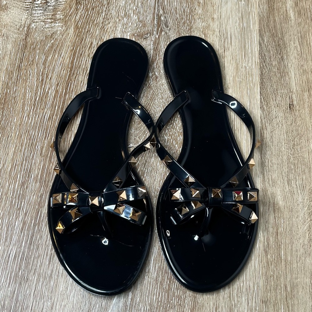 Black Bow Sandals